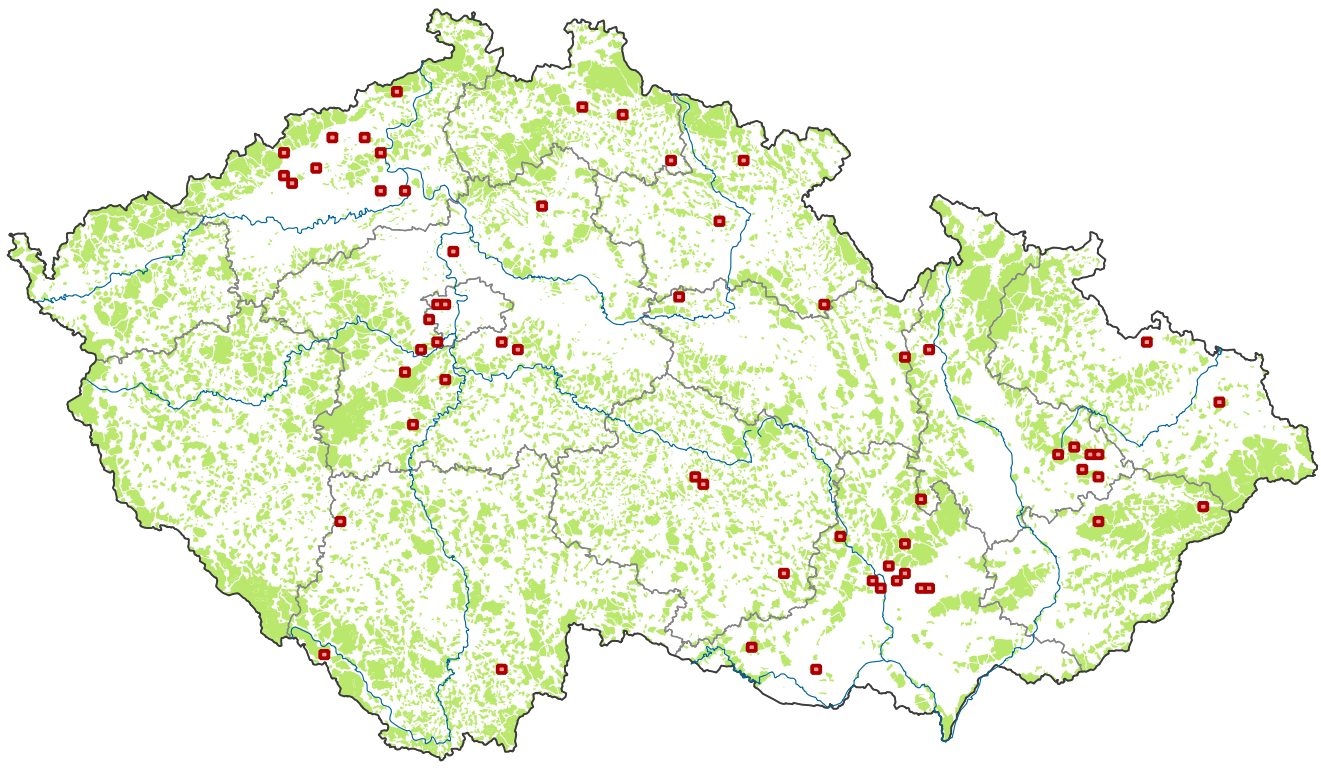 Mapa lokalit LSD obsazených v listopadovém termínu 2018.