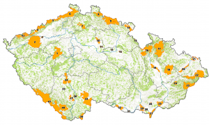 mapa ptačích oblastí ČR